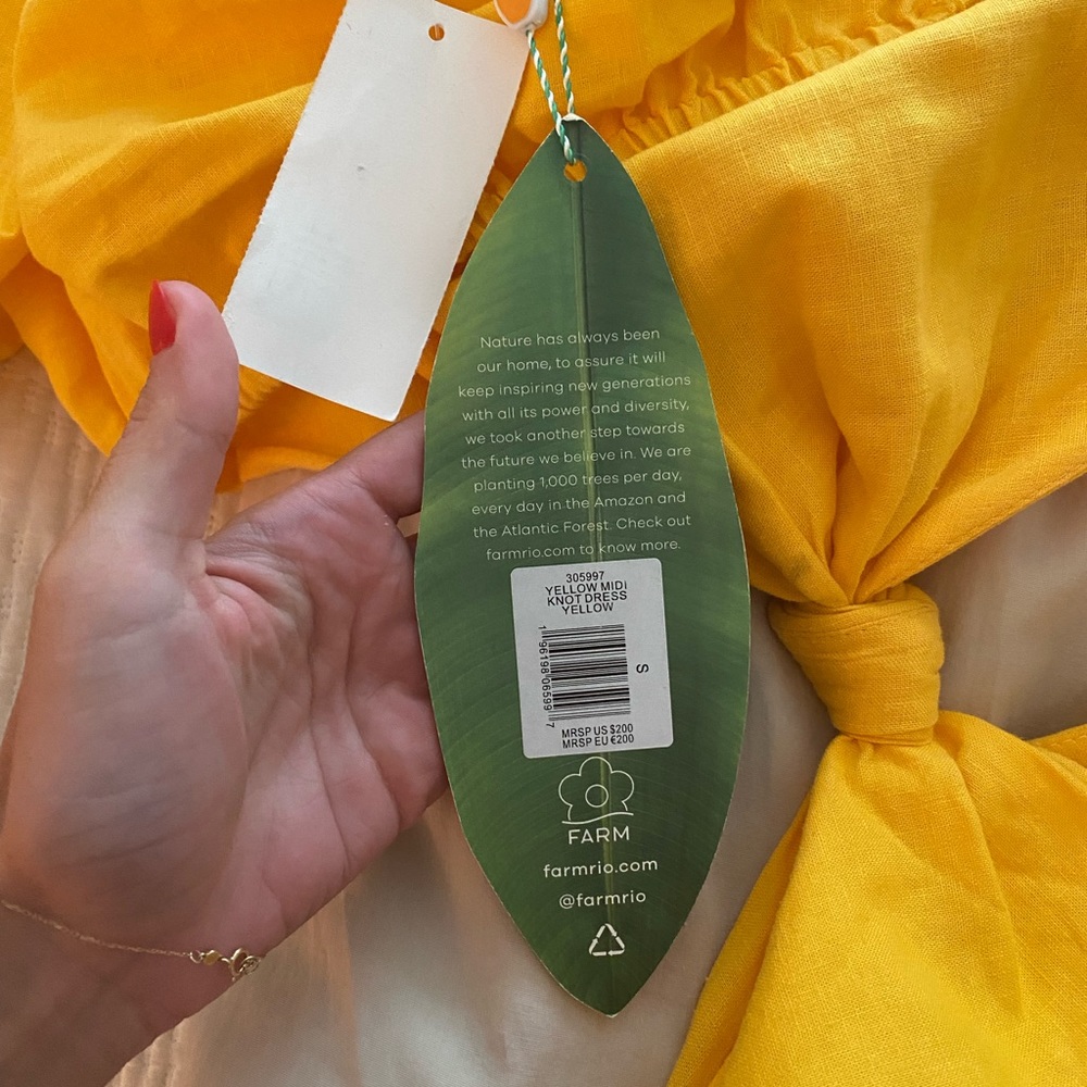 FARM Rio maxi midi cut out yellow dress - Picture 5 of 5